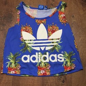 Adidas Tropical Pineapple crop top🍍💪🏻 SZ S